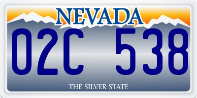 NV license plate 02C538