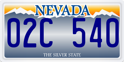 NV license plate 02C540