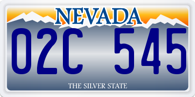 NV license plate 02C545