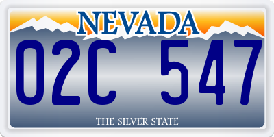 NV license plate 02C547