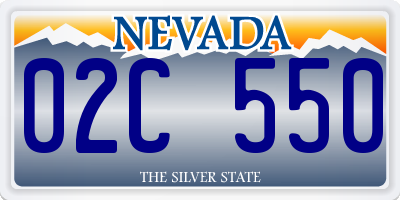 NV license plate 02C550