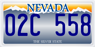 NV license plate 02C558