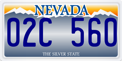 NV license plate 02C560