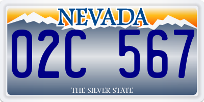 NV license plate 02C567