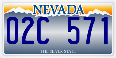 NV license plate 02C571