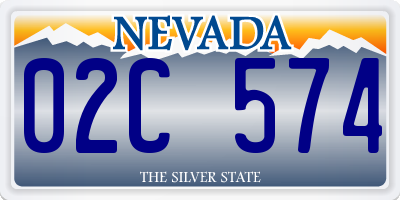 NV license plate 02C574