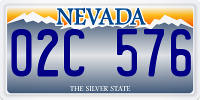 NV license plate 02C576