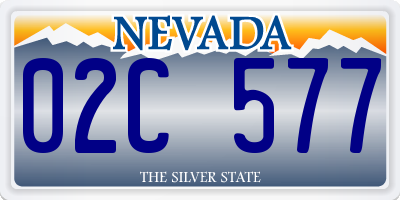 NV license plate 02C577