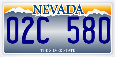 NV license plate 02C580
