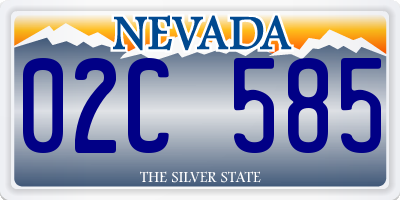 NV license plate 02C585