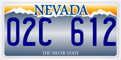 NV license plate 02C612
