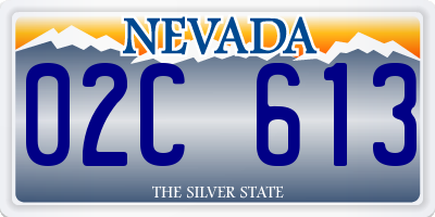 NV license plate 02C613