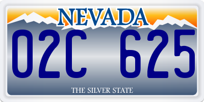 NV license plate 02C625