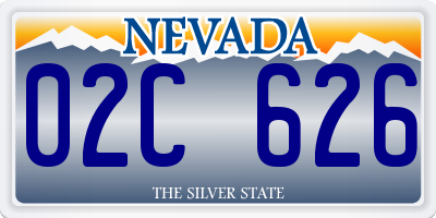 NV license plate 02C626