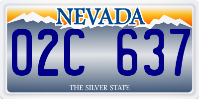 NV license plate 02C637