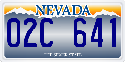 NV license plate 02C641