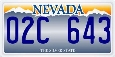 NV license plate 02C643