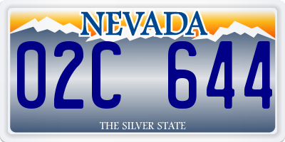 NV license plate 02C644