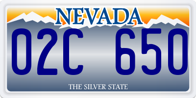 NV license plate 02C650