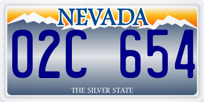 NV license plate 02C654