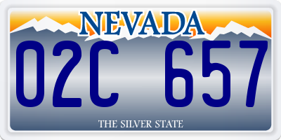 NV license plate 02C657