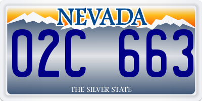 NV license plate 02C663
