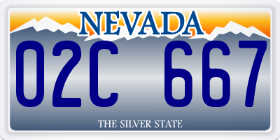 NV license plate 02C667