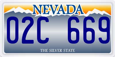 NV license plate 02C669