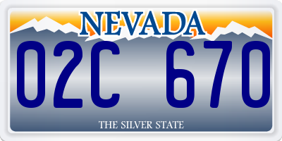 NV license plate 02C670