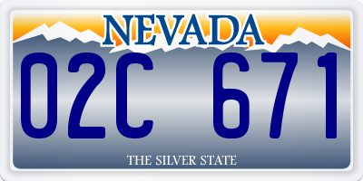 NV license plate 02C671