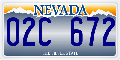 NV license plate 02C672