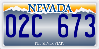 NV license plate 02C673