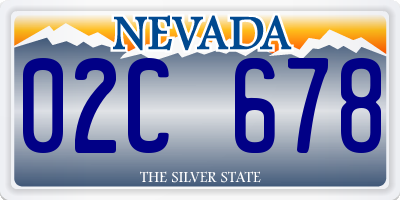 NV license plate 02C678