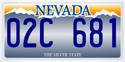 NV license plate 02C681