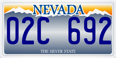 NV license plate 02C692