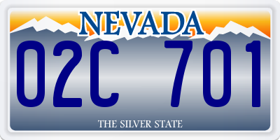 NV license plate 02C701