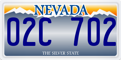 NV license plate 02C702