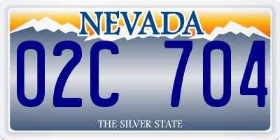 NV license plate 02C704