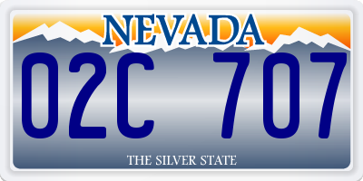 NV license plate 02C707