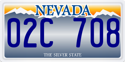 NV license plate 02C708