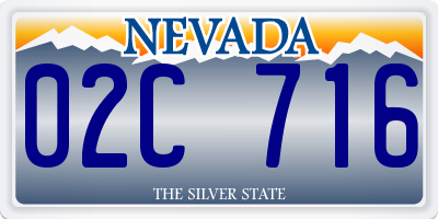 NV license plate 02C716