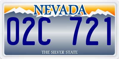 NV license plate 02C721