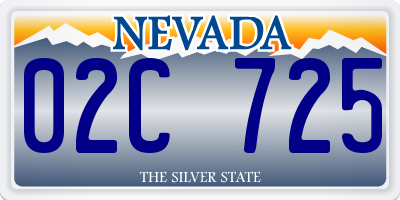 NV license plate 02C725