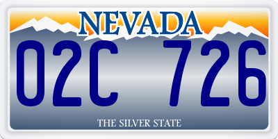 NV license plate 02C726