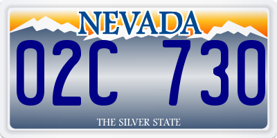 NV license plate 02C730