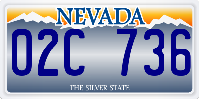 NV license plate 02C736