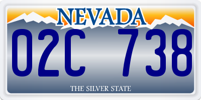 NV license plate 02C738