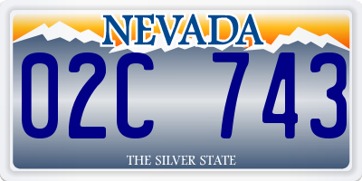 NV license plate 02C743