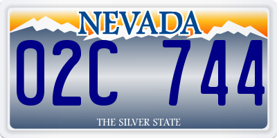 NV license plate 02C744