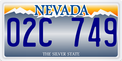 NV license plate 02C749